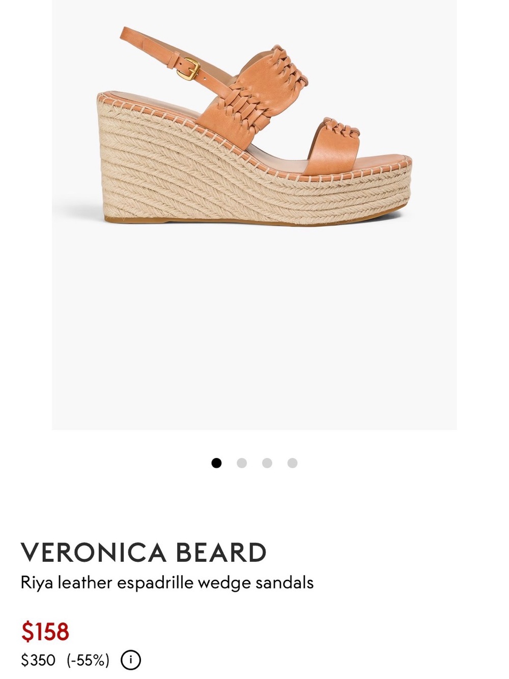 NWT: VERONICA BEARD Riya leather espadrille wedge sandals, sz 10